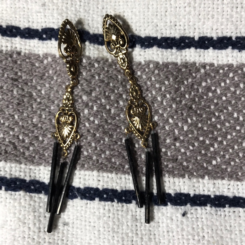 Black and Gold Vintage Earrings